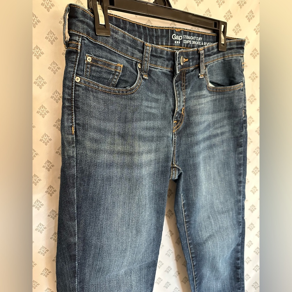 GAP Women's Classic Straight Leg Cuffed Jeans